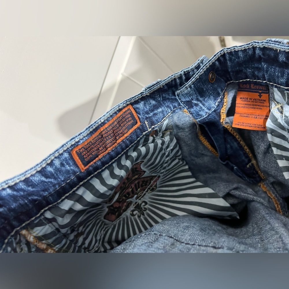 Men’s Rock Revival Jeans Acid wash look Evan straight 38 - Picture 12 of 16